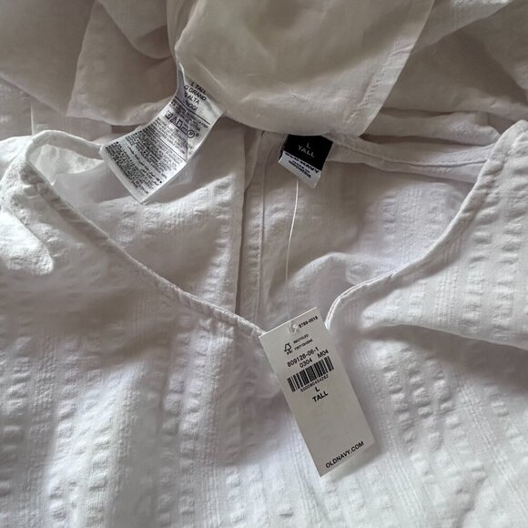 NWT - Tall Old Navy Tiered Puff-Sleeve All-Day Midi Swing Dress - Picture 11 of 11